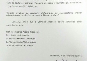 Dr. Victor Participou da Comissão Julgadora de Defesa da Tese de Doutorado de um Pós Graduando.