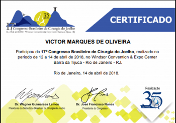 17º CONGRESSO BRASILEIRO DE CIRURGIA DO JOELHO
